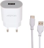Aspor Smart Charger With 2.4 A Output And 1 USB To Type-C Cable/Micro Usb