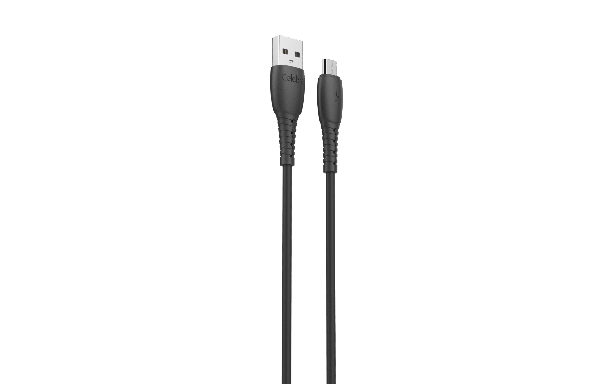 CB-20-M黑色3 Celebrat CB-20 PVC Two-in-one Fast Charging + Data Transfer Cable For Android 2A - Image 1