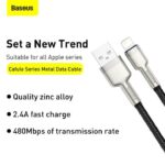 Baseus Cafule Series 1 Meter USB to Lightning Metal Data Cable 2.4A - Image 4