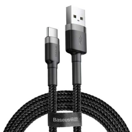 Baseus Cafule Type-C Cable 3A QC3.0 Fast Charging Nylon Braided Gray Black – FoneHouse Sri Lanka