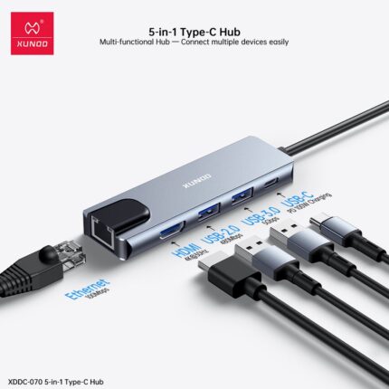 Xundd 5 in 1 Type-C Hub Multiport Adapter – FoneHouse Sri Lanka