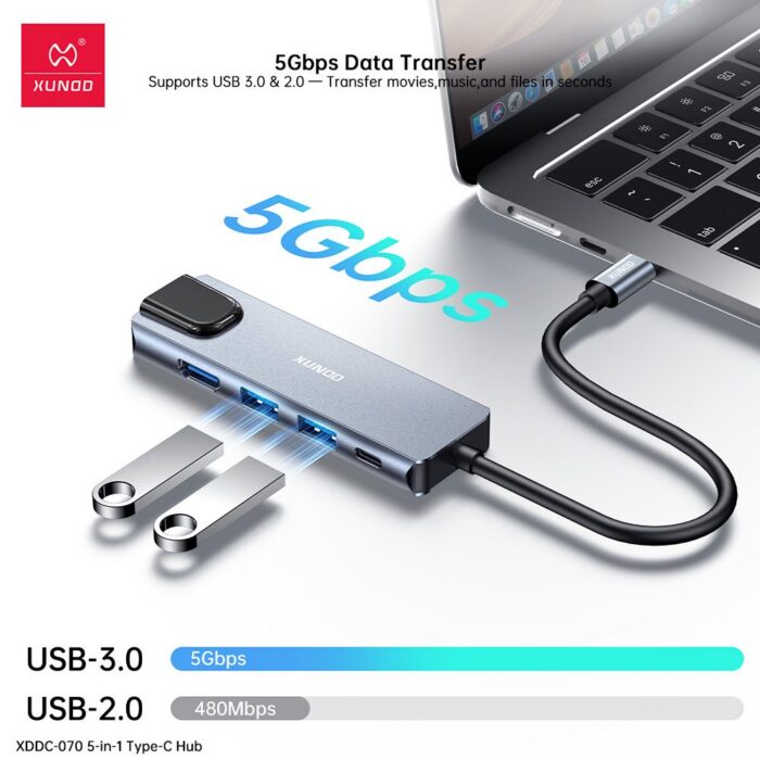Xundd 5 in 1 Type-C Hub Multiport Adapter – FoneHouse Sri Lanka