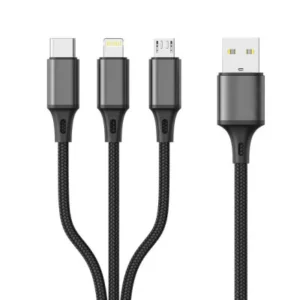 Aspor AC-23 3 in 1 Cable Lightning Type-C Micro USB Black – FoneHouse Sri Lanka