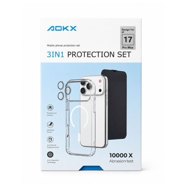 AOKX 3 in 1 Protection Set Privacy Tempered – Privacy Screen Protector with Camera Lens Protection & Back Film | FoneHouse Sri Lanka