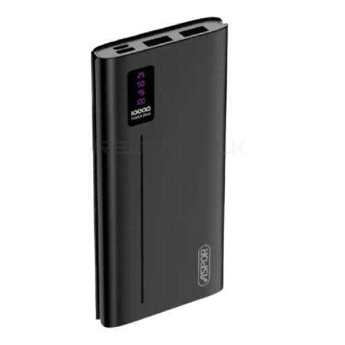 Aspor A330 10000mAh Power Bank – Powerful 10W Bidirectional Fast Charging, Dual USB Output, LED Digital Display & Slim Portable Design | FoneHouse Sri Lanka