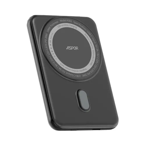 Aspor A385 Wireless Power Bank – Powerful 20W PD Magnetic Fast Charging, 10000mAh, 15W Wireless Output, LCD Display & Compact Design | FoneHouse Sri Lanka