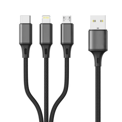 Aspor AC-23 3 in 1 Cable - Powerful USB to Lightning, Type-C & Micro USB Fast Charging Cable in Sri Lanka | FoneHouse