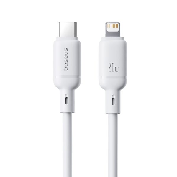 Baseus Silky Type-C to Lightning Cable – Powerful 20W PD Fast Charging, Soft Silicone, MFi Certified & 480Mbps Data Transfer | FoneHouse Sri Lanka