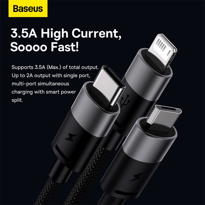 Baseus StarSpeed 1-for-3 Fast Charging Data Cable - Image 2