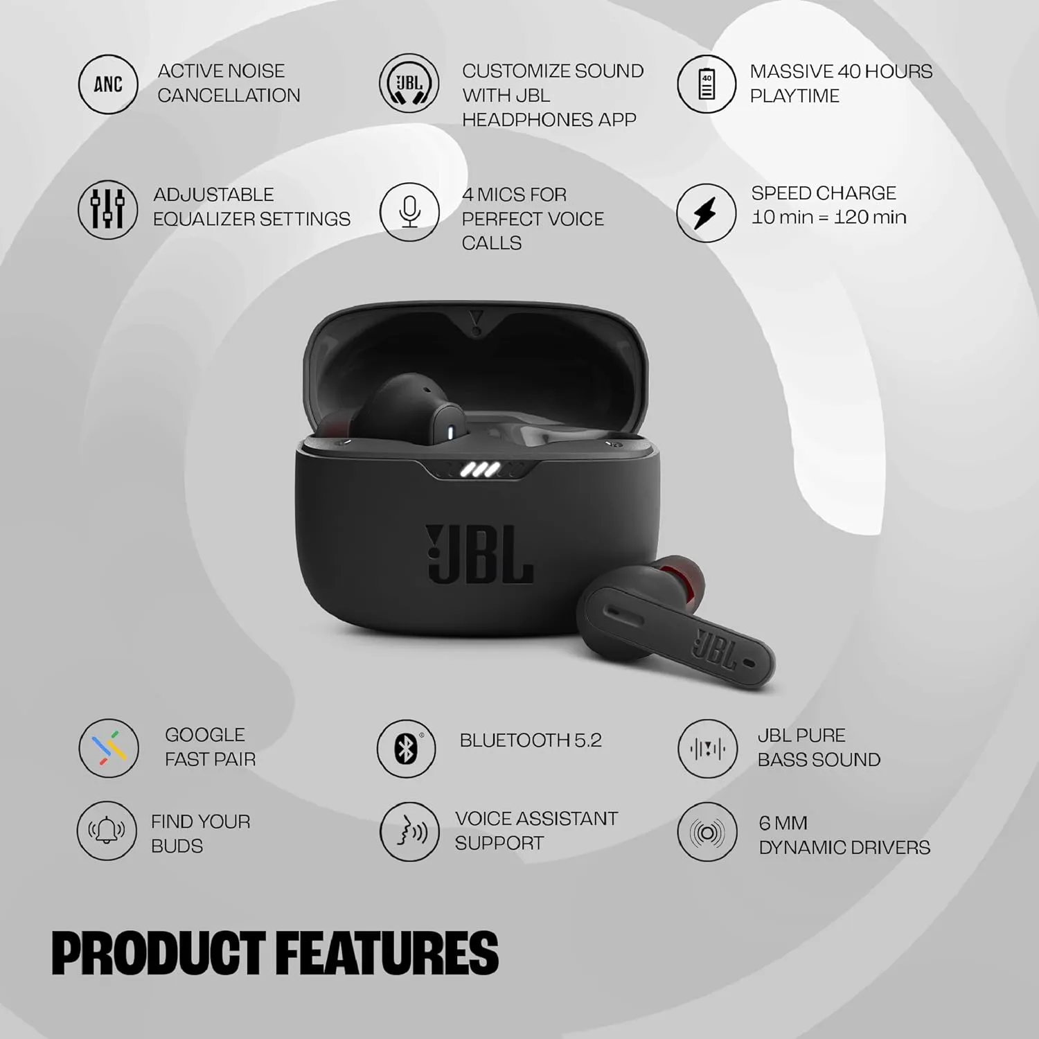 JBL Tune 235NC TWS – True Wireless Earbuds with ANC - Image 3