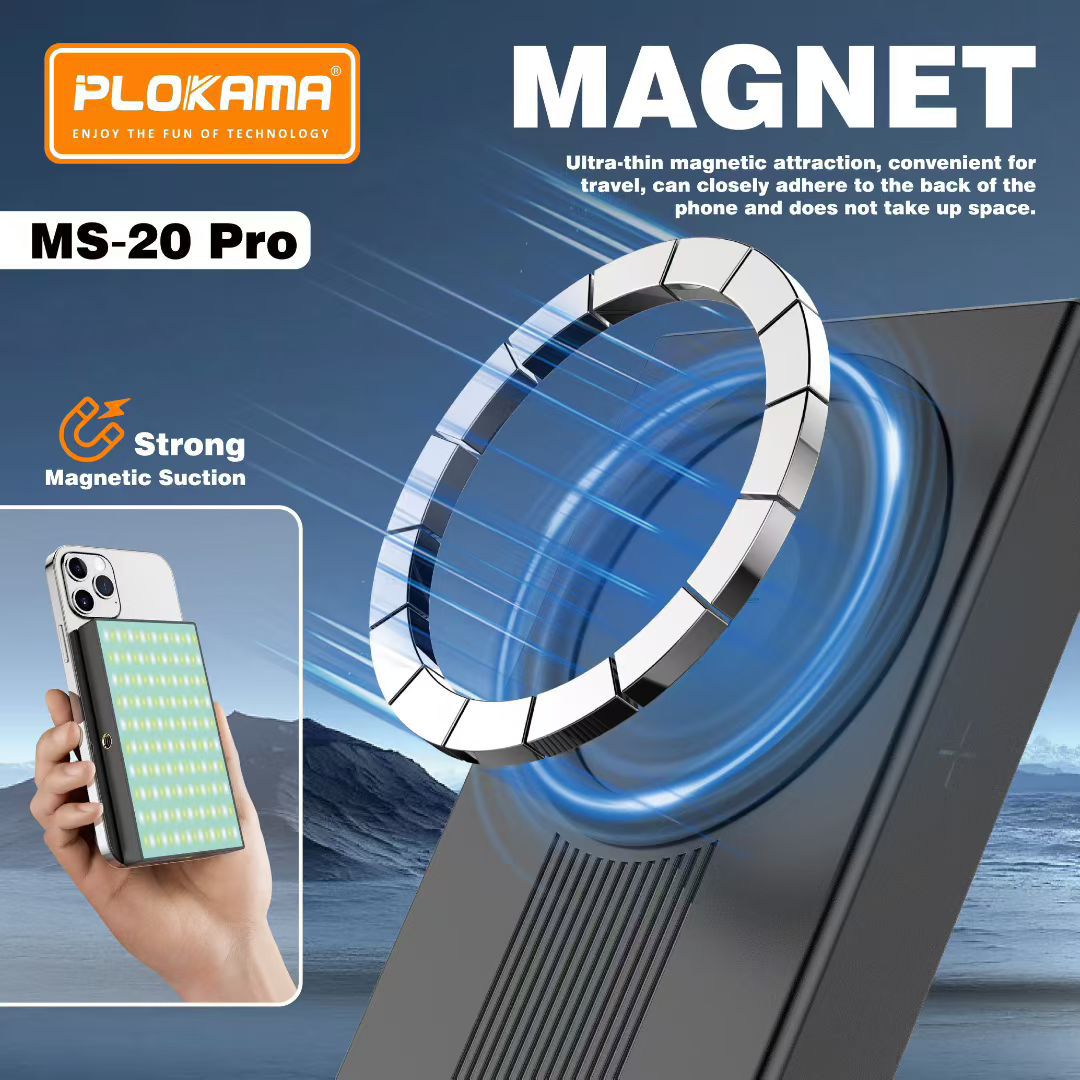 Plokama MS-20 Pro RGB Light – Professional 6W LED Magnetic Clip Light with Ra95+ CRI, 2700K–6500K & Multi-Mount System | FoneHouse Sri Lanka - Image 3