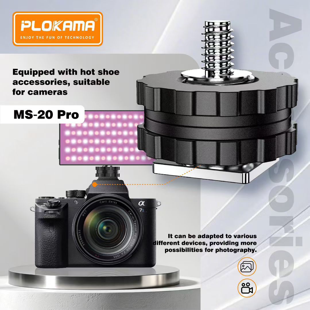 Plokama MS-20 Pro RGB Light – Professional 6W LED Magnetic Clip Light with Ra95+ CRI, 2700K–6500K & Multi-Mount System | FoneHouse Sri Lanka - Image 4