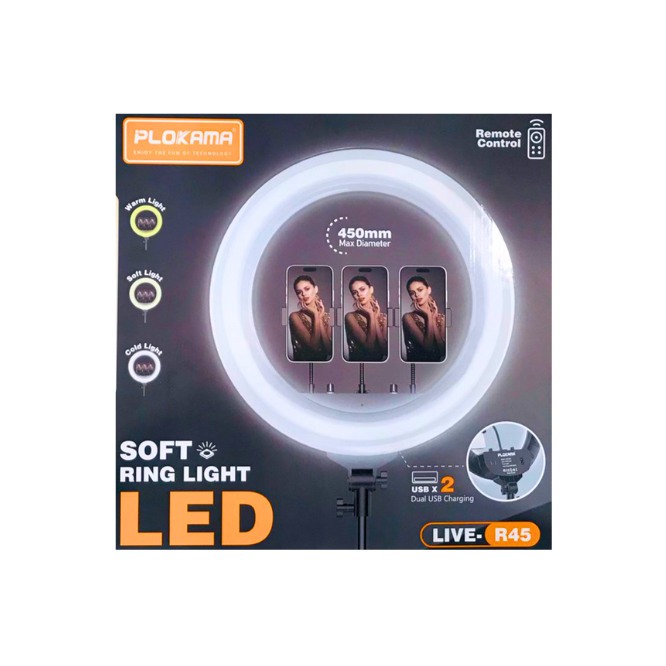 Plokama R45 45cm Soft LED Ring Light – Best Perfect Lighting for Content Creation - Image 2