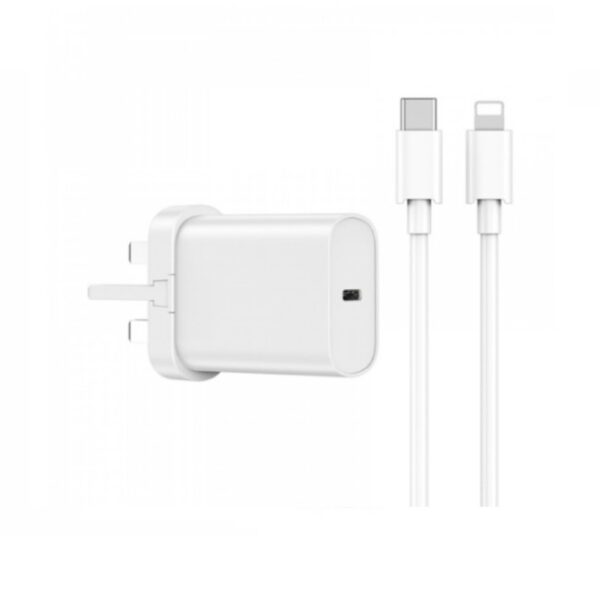 WiWU 20W Quick 2 In 1 Type-C PD Fast Charger With Type-C To Lightning Cable